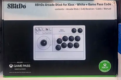 8BitDo Arcade Stick for Xbox - White with Game Pass Code