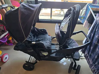 Graco double stroller used once only. Price negotiable