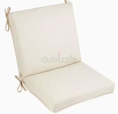 20 in. x 17 in. CushionGuard One Piece Mid Back Outdoor Dining Chair Cushion in Almond Biscotti