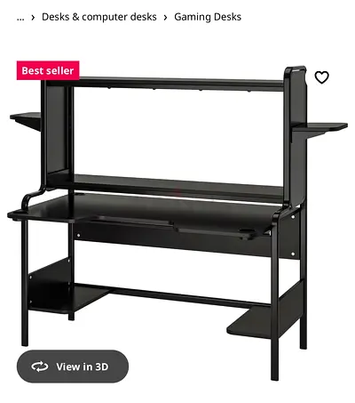 Sturdy Black Gaming Desk for Ultimate Setup