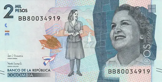 COLOMBIA 2000 PESOS BANKNOTE 2018