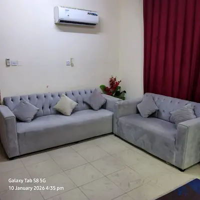 Stylish Grey Chesterfield Sofas Set