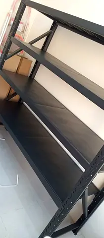 4-Tier Industrial Black Rack – 250kg Capacity Each Level