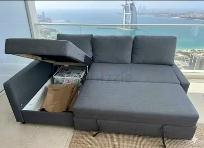 Modern Grey Sofa with Storage