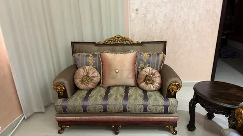 3 Elegant Vintage Sofas with Decorative Cushions