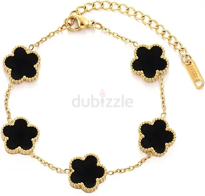 Elegant Black Flower Bracelet