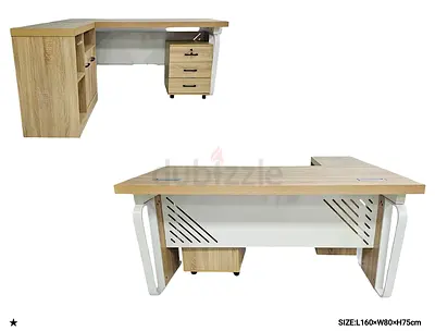 Stylish L-Shaped Study Table with Storage