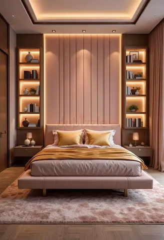 Luxurious Modern Bed with Elegant Decor