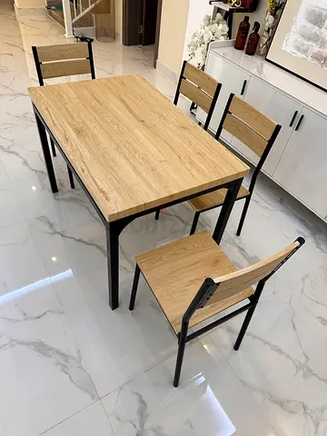 Modern Wooden Dining Table Set with Chairs