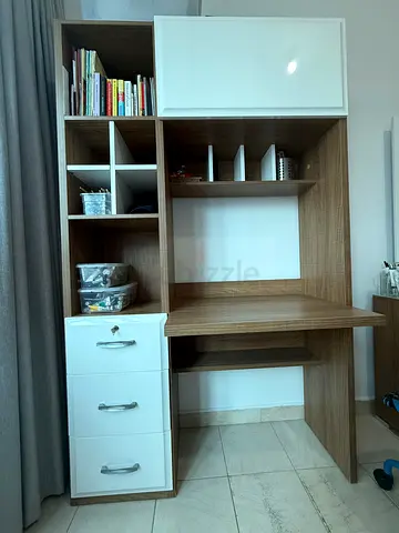 Stylish Modern Wooden Desk / Bookcase for Sale