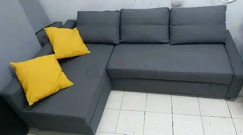 Comfortable Grey L-Shaped Sofa bed
