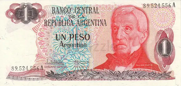 ARGENTINA 1 PESO BANKNOTE 1983