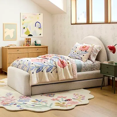 Charming Floral Single Bed for Kids