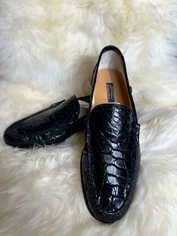Stefano Ricci Black Crocodile Leather Loafers