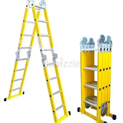 4*4 Versatile Yellow Folding Ladder heavy duty Multipurpose 5m -