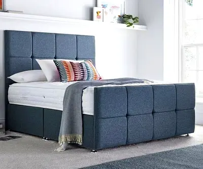Modern Fabric Bed with Stylish Headboard