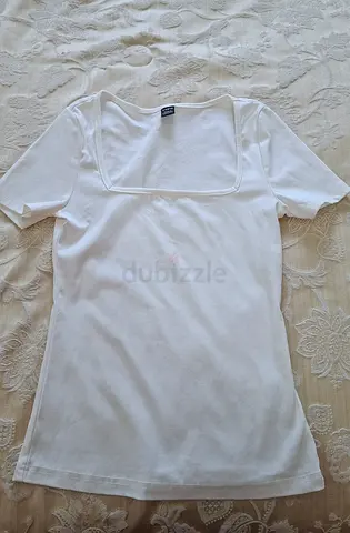 Stylish White Square Neck T-Shirt