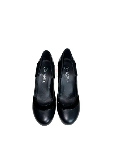 Chanel Black Leather Heels - Elegant and Stylish