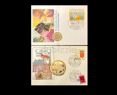 Unique Euro Coin Collection with Commemorative Stamps