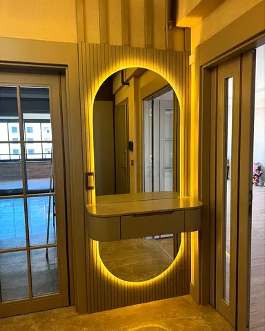 Modern Wall-Mounted Entryway Console with LED Lighting