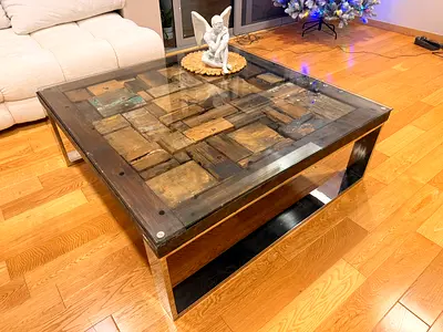 Luxury Designer Coffee Table – Solid Wood  Glass