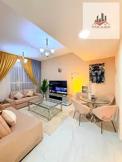 Sharjah, Al Taawun Building, first occupancy, furnished apartment with hotel-style furnishings, one