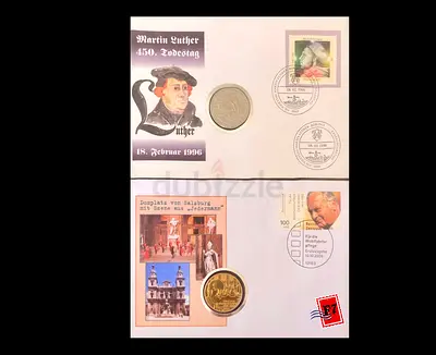 Commemorative Stamps and Coins Collection