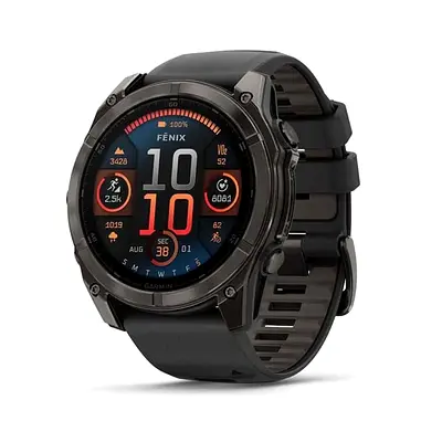 Garmin Fenix 8 51mm AMOLED | Carbon grey silicone band
