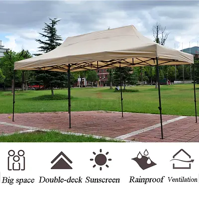 NOVOCE Up Gazebo 3X3 with Sides - Waterproof Party Tent - Folding Gazebos for Patio, Backyard, Garde
