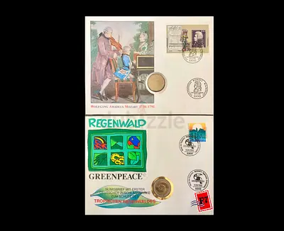 Vintage Greenpeace Commemorative Envelope Featuring Mozart