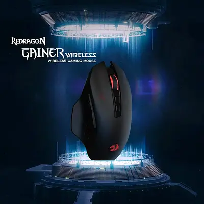 Redragon Gainer Wireless Gaming Mouse, 4000 DPI 2.4Ghz Wireless Gamer Mouse w/ 5 DPI Levels, 7 Macro