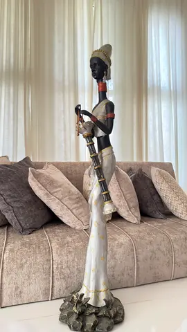 Elegant Decorative Statue of a Woman with a Flute