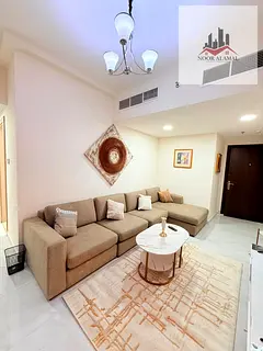 Sharjah, Al Taawun Building, first occupancy, furnished apartment with hotel-style furnishings, two