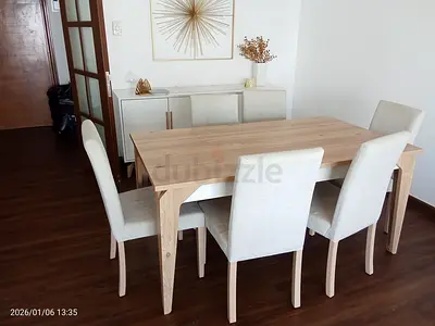 Contemporary Dining Set with 6 chairs
