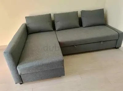 Comfortable L-Shaped Grey Sofa bed with Storage