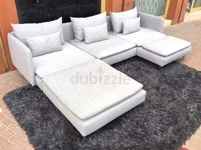 Ikea Sodhremn L Shape Sofa light gray without footstool