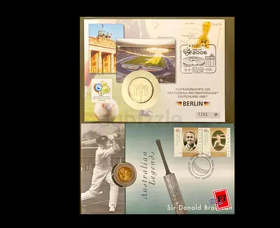 Unique Collectible Coins and Stamps Set