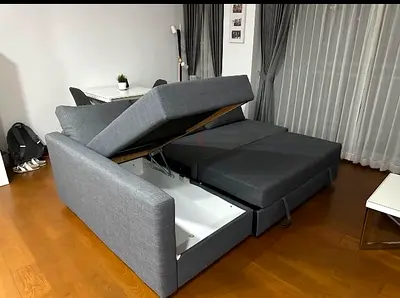 Grey Sofa Bed with Storage - Perfect for Small Spaces