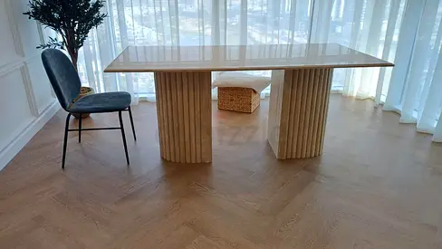 Elegant Modern Dining Table with Unique Base