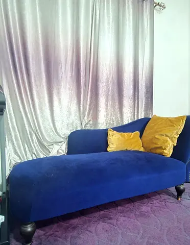 Elegant Blue Chaise Lounge Sofa