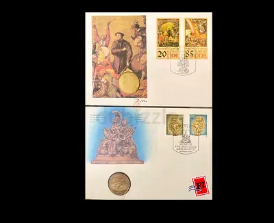 Vintage DDR Stamps and Coin Collection
