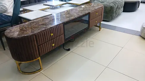 Stylish TV Stand with Marble Top