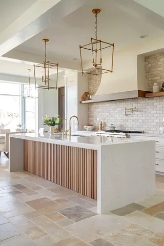 Modern Kitchen Island with Stylish Lighting