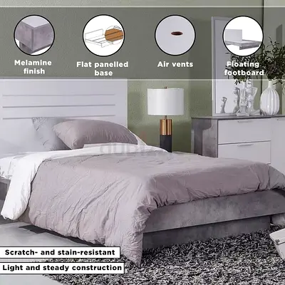 Modern Melamine Bed with Stylish Finish patara price is negotiable