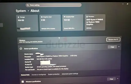 ASUS TUF Gaming A15 laptop, FA507XI *Refurbished*