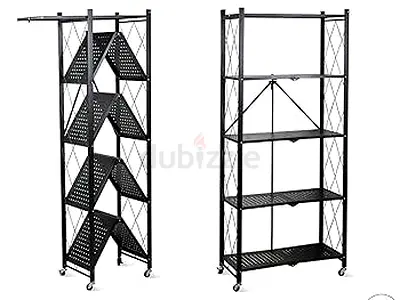 Sturdy White Metal Rolling Shelf Unit