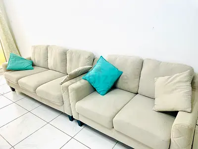 3 + 2 seater sofa, 500Aed color beige