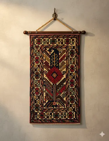 Beautiful Handcrafted carpet with needles work  Rug