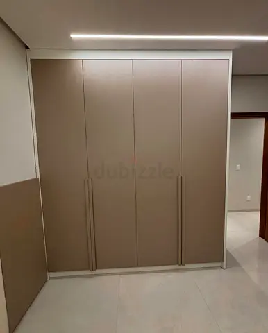 Wood cabinets with doors