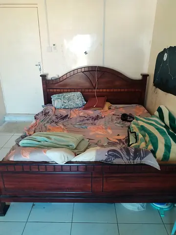 Solid Wooden Bed with Mattress for Sale
